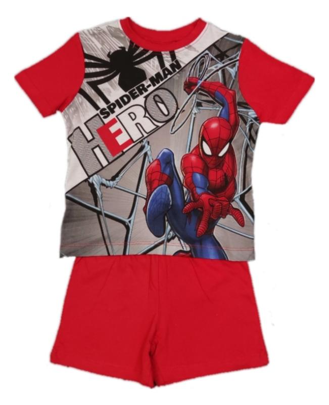 Spiderman Schlafanzug für Jungen kurz in rot